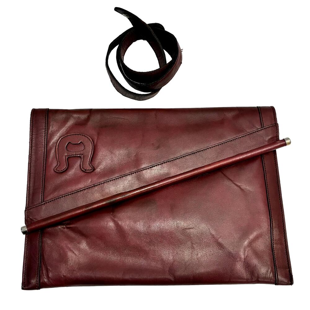 Vintage Etienne Aigner Cordovan Leather Envelope Clutch Shoulder Bag Handmade - Picture 5 of 14